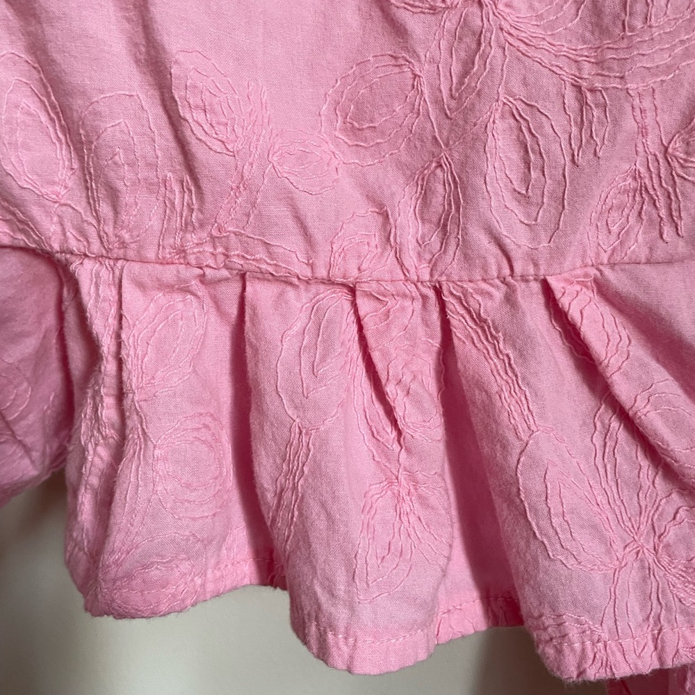 Pink Ruffled button down Shirt - Picture 3 of 5